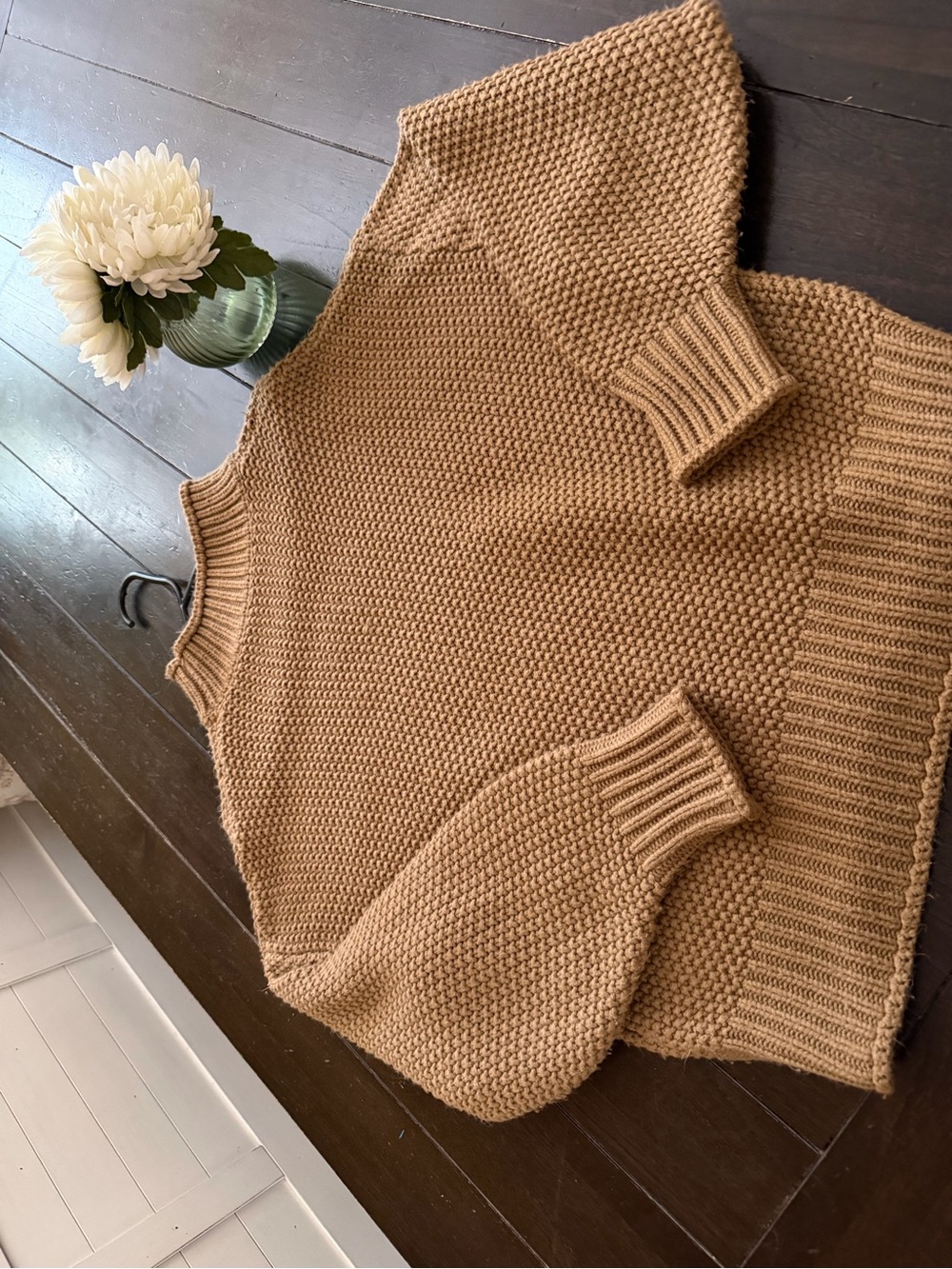 Source Unknown Camel Ribbed Mock Neck Sweater - Picture 2 of 2
